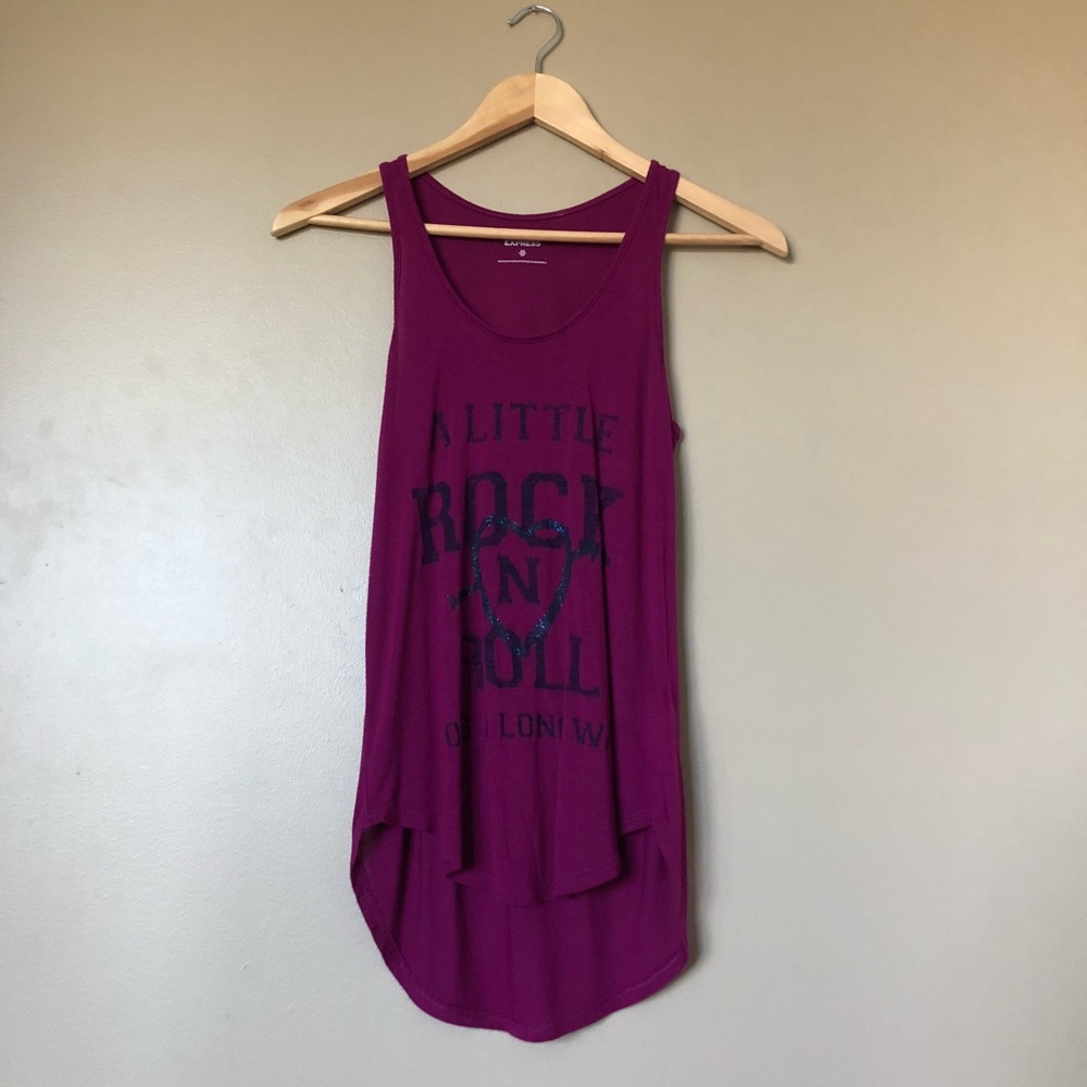 {Express} Deep Fuchsia High Low Hem Shell Tank Top - Picture 2 of 7